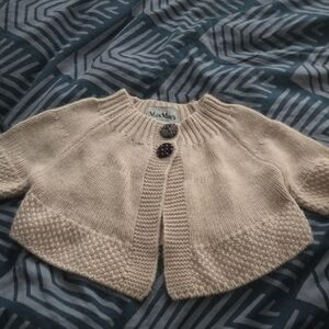 MaxMara Beige Buttoned Kids Shrugg ....